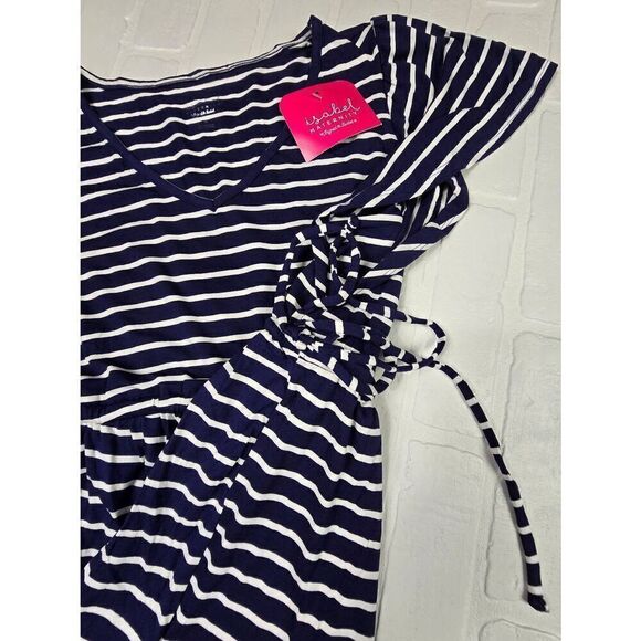 Isabel Maternity Striped V-Neck Blouse Medium - Picture 2 of 3